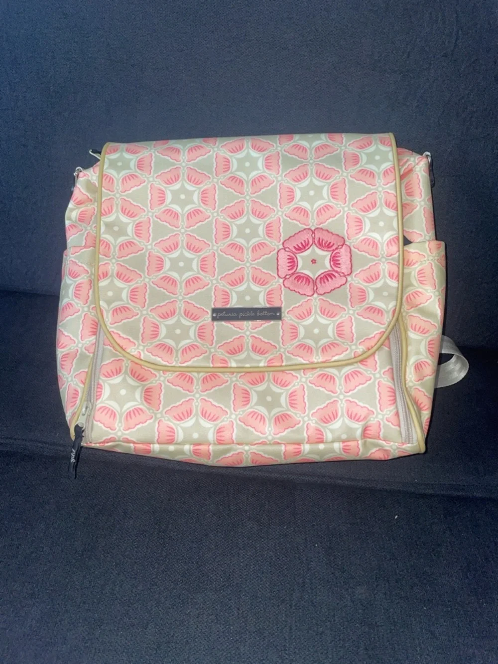Petunia Pickle Bottom Pink & Cream Floral-Pattern Diaper Bag